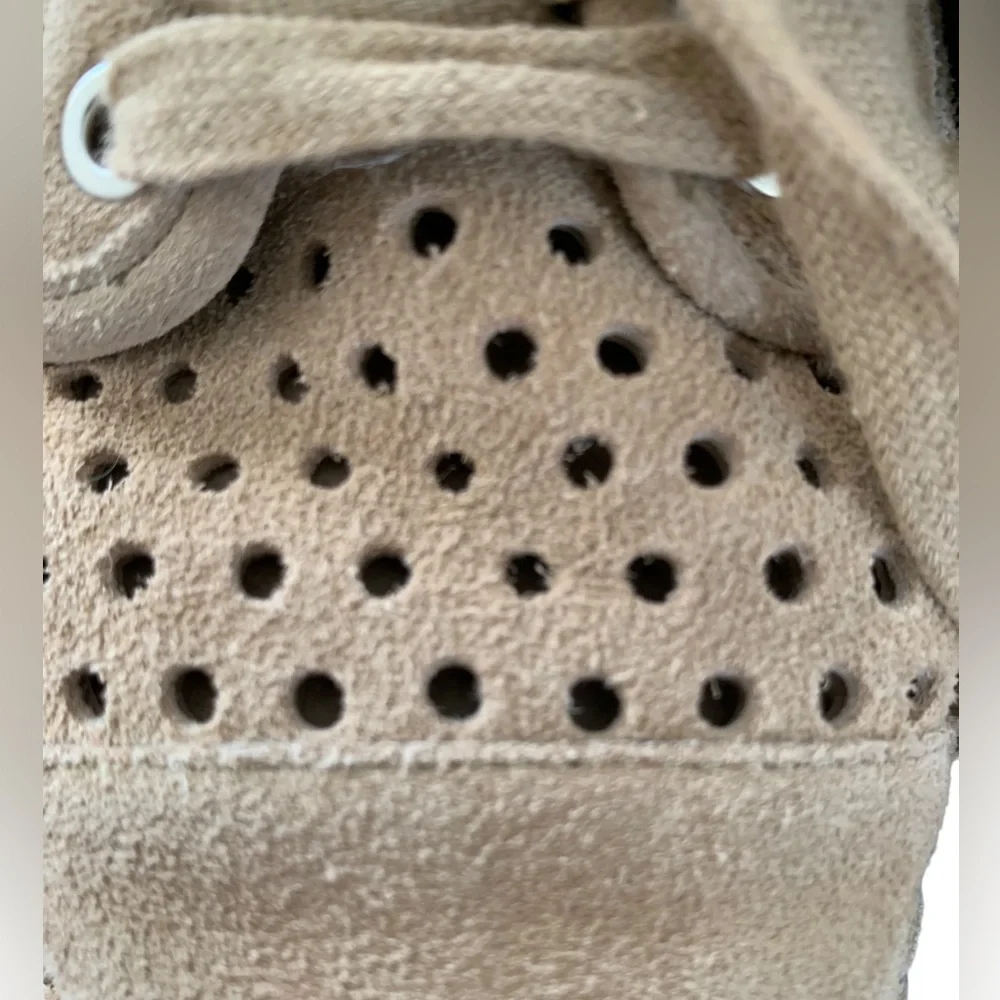 J Slides Riley Tan Espadrille Platform Suede Oxfords Sneakers Size 8.5